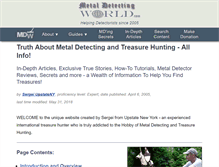 Tablet Screenshot of metaldetectingworld.com